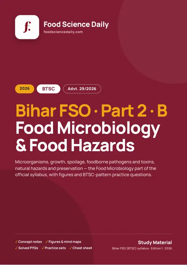 Bihar FSO study material — Food Science Daily