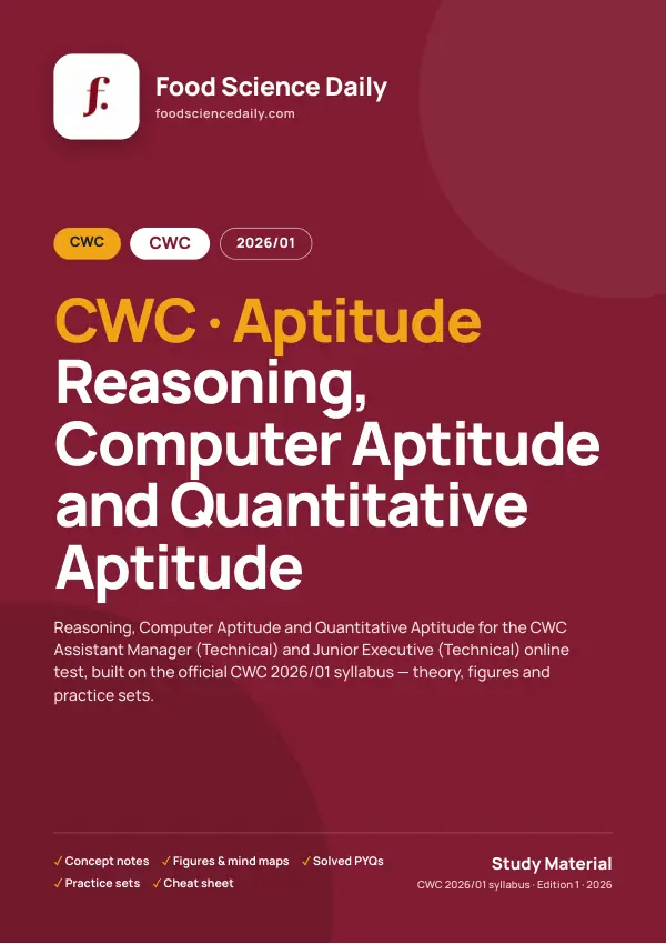 CWC Junior Executive (Technical) study material — Food Science Daily
