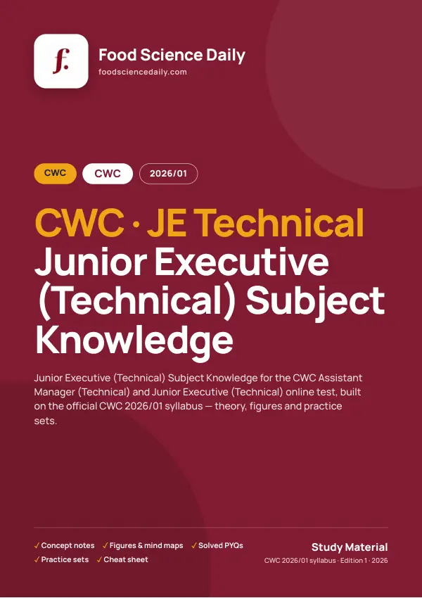 CWC Junior Executive (Technical) study material — Food Science Daily